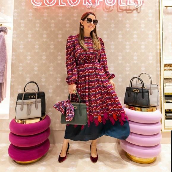 Kate Spade BNWT Rawr Crepe midi dress - Picture 2 of 10